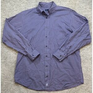Johnnie-O Mens‎ Egyptian Cotton Button Down Shirt XL Purple Plaid Long Sleeve